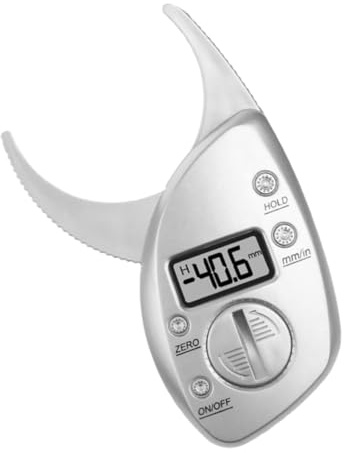 FONDOTIN Pince de Mesure de Graisse Corporelle Portable LCD Numérique Caliper Pli Cutané Précis pour Suivi de Grasse
