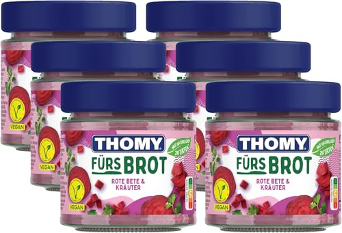THOMY Brotaufstrich Rote Bete & Kräuter, Glas, 6er Pack (6 x 180g)