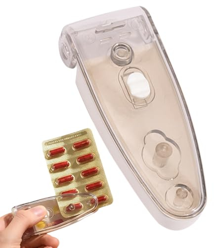 xowwyue Extracteur de pilules | Distributeur de comprimés – Outil perforateur de pilules sans contact – pour les personnes âgées et faibles sous blister pour voyage, maison, hôpital, pharmacie