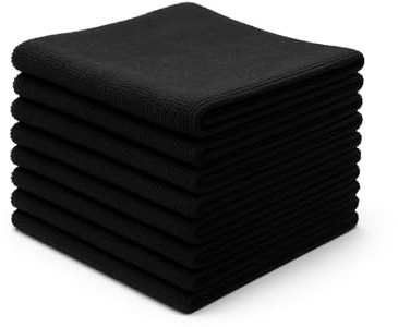 SUPER B - Paños de limpieza de microfibra (30 x 30 cm, lote de 8), ultra absorbentes, reutilizables, paños multiusos para cocina, hogar, ventanas, acero inoxidable e interior del coche