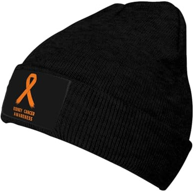 QFZ Kidney Cancer Awareness Cozy Winter Thick Knitted Hat Stay Warm Style Cold Days Men Women Black