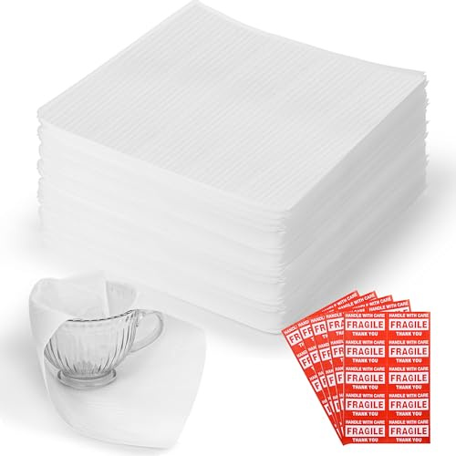 YIYIZI Verpackungsmaterial 100 Bogen, Luftpolsterfolie Umzug 30x30cm, Schaumfolie Mit Etikett, Schaumstoffverpackung Umzugsverpackung für Umzugskartons Kartons Umzug Geschirr Gläser Weinflaschen