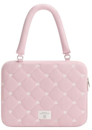 Songbala 13 14 Zoll Laptoptasche LaptopHülle Weiches Futter Gepolsterte Tragetasche kompatibel mit MacBook Air MacBook Pro 13 14 Zoll Rosa