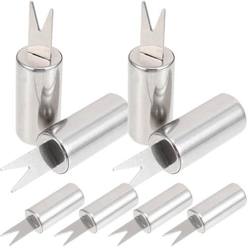 HOMSFOU Fourche à Maïs Compacte en Acier Inoxydable Lot de 8, Supports Pratiques et Ergonomiques pour Épis de Maïs, Adaptés Barbecue et Repas en Extérieur