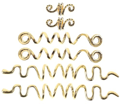 6 Pièces Accessoires Dreadlocks en Alliage, Spirales Capillaires