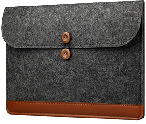 12 Zoll Mode Papiersäcke Stil Filzstoff Tasche Laptoptasche Aktentasche Notebooktasche für/Notebook Computer/Ultrabooks/MacBook Pro/MacBook Air Schwarz