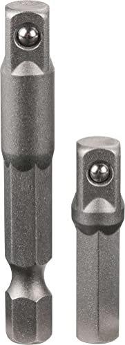 kwb CV Steckschlüssel Adaptersatz 2-teilig - Chrom Vanadium - Für den Einsatz von Steckschlüsseln in Bohrfuttern - Passend für Bosch, Milwaukee, DeWalt, Metabo, Makita uvm.