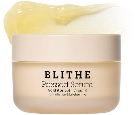 BLITHE Pressed Serum Gold Apricot - Feuchtigkeitsspendendes Serum mit Aprikosenextrakt und Niacinamid, für trockene Haut und strahlende Haut, mit bouncy Textur, koreanische Hautpflege (50 ml)