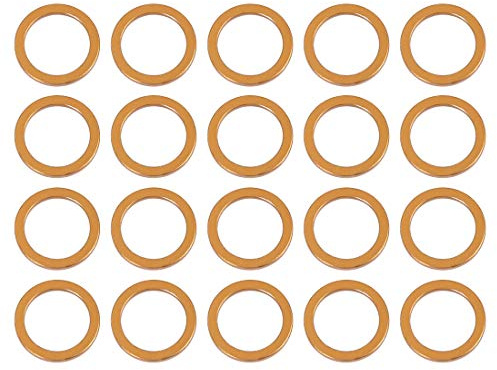 F FIERCE CYCLE Krümmerdichtung Für Jiangling JH70 100 110 125 150CC | 20 Stück, Kupferfarben, Metall, Innen 25mm, Außen 33mm, Dicke 5.3mm, Hitzebeständig, Leckagefrei, Hochtemperaturbeständig