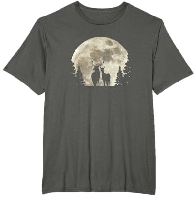 T-Shirt Chasse pour Homme Cerf élaphe Cadeau Chasse Hommes T-Shirt