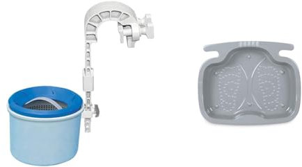 Intex 28000 - Skimmer Deluxe, per Pompa Filtro con Flusso Minimo 3785 L/h, Plastica, Multicolore & 29080 - Vaschetta Lavapiedi, Assemblabile a Scaletta Piscina, Colori Assortiti, Plastica, 56x46x9 cm