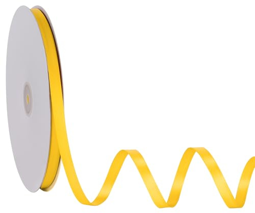 LIUYAXI Yellow Double Face Satin Ribbon 3/8 X 50 Yards, Ribbons Perfect for Crafts, Gift Wrapping, Bow Making and More