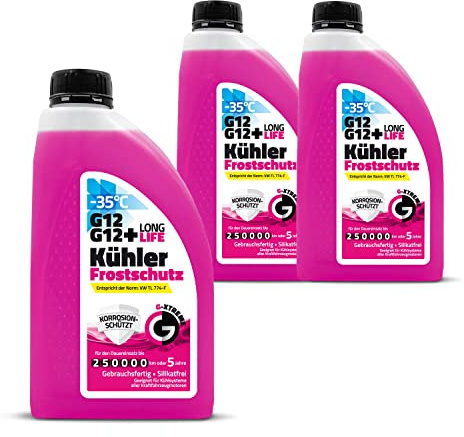 Gamix Kühlerfrostschutz G12/G12+ – Gebrauchsfertige Kühlflüssigkeit Auto – Frostschutz bis -35 °C – 2 L – Longlife 5 Jahre
