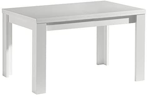 DEINE TANTE EMMA 0560_120x80 MONZI Weiß matt Tisch Esstisch Auszugstisch Küchentisch Funktionstisch ausziehbar 120 x 80 cm