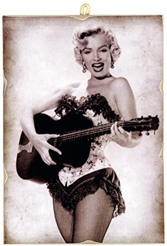 KUSTOM ART Bild Vintage-Stil Serie Schauspieler Hollywood Marilyn Monroe Druck auf Holz 18x25 cm. Möbel für Kosmetikerinnen, Schönheitssalons, Friseure