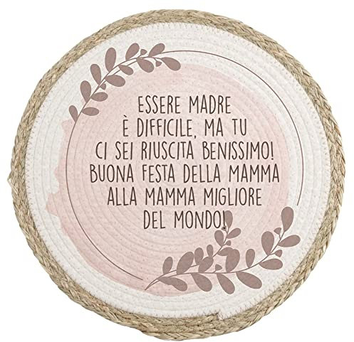 Buona Festa Alla Mamma Migliore del mondo Tovaglietta Alimentare in Vimini Personalizzata Idea Regalo Festa della Mamma 2023 Compleanno Natale Pasqua Sottopiatto Colazione Pranzo Cena Casa Ufficio