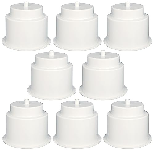 Yuanhe Portavasos de plástico blanco con drenaje para barco, coche, caravana, 8 unidades