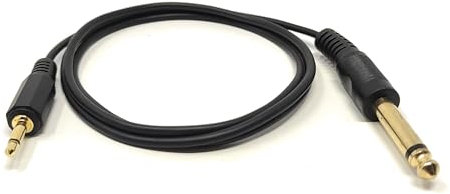1m 6.35mm Mono (1/4 Inch) to 3.5mm Mono (1/8 Inch) Audio Cable – Gold-Plated Jack Lead for Amplifiers, Mixers, Guitars, Keyboards, and Audio Equipment