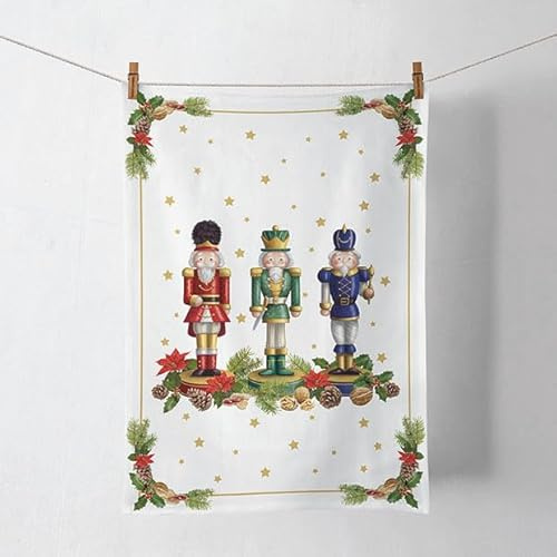 Ambiente Geschirrtuch Küchentuch Geschirrhandtuch 50x70cm 100% Baumwolle Nussknacker Weihnachten Advent Bearded Nutcracker