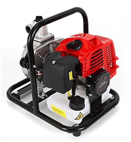 Zweitakt-Benzinmotor-Wasserpumpe, 43cc Benzinmotor, Gartenpumpe, Schmutzwasserpumpe, Benzin-Wasserpumpe, Metallsockel.
