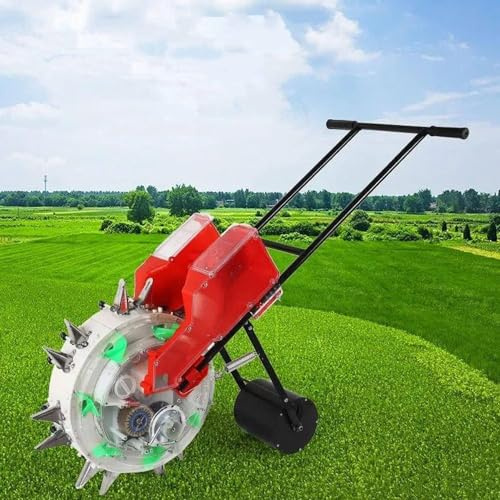 YMAOMAO Manual Seeder Handheld Seeding Machine, Multi-function Hand-Push Roller Seeder and Fertilizer Applicator, Row Planter Corn Planter Seeder for Soy Peanut Corn Cotton Soybean Carousel,12Holes