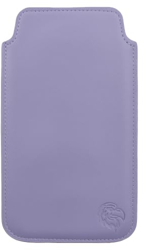 Davii Schutztasche passend für Samsung Galaxy S24 Plus / S24 Ultra mit Hülle, Einsteckhülle Handytasche mit Zuglasche – weiches Innenfutter Adler Premium SXS Hell-Lila
