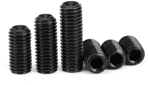 OZFENGH 10 Teile/los Gewindestift ohne Kopf M6 Carbon Stahl Innensechskant Stellschraube Härte 12,9 Grade (Color : 55mm X10pcs, Size : M6)