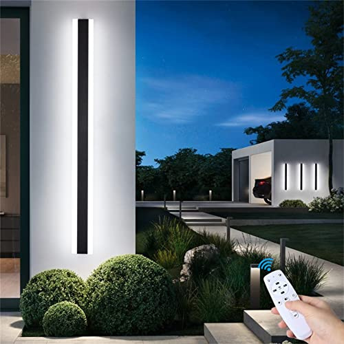 TZSMUM LED Lange mit Fernbedienung Wandlampe Villa Porch Außen IP65 Wasserdicht Dimmbar Wandleuchten Lange Lichtleiste Aussen Wandleuchte Gartenleuchte Terasse Hallway Courtyard (Dimmbar,150CM)
