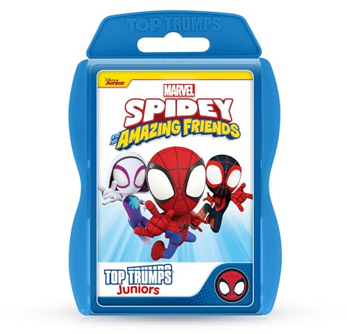 Top Trumps Spidey & Friends Junior 5-in-1-Kartenspiel für Kinder ab 3 Jahren, 2 Spieler, tragbares Reisespiel, Gedächtnis, Strategie, Wissenswert, Lernspiel, mehrfarbig, Unisex, Standard-Edition