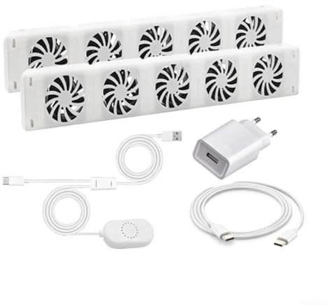ZYWUOY Ventilatore per termosifone, 5.0, intelligente ventola di riscaldamento con 5 ventole, kit di espansione per ventola (set duo)