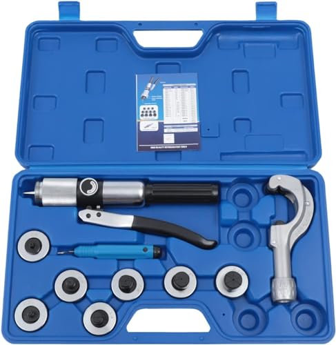 Rohraufweiter-Werkzeug, Hydraulisches Rohraufweiter-Werkzeug, 3/8 - 1-1/8 Zoll, Hydraulisches Kupferrohr-Aufweiter-Werkzeug, 7-Hebel-Rohraufweiter-Werkzeugsatz mit Rohrschneider und Entgratungswer