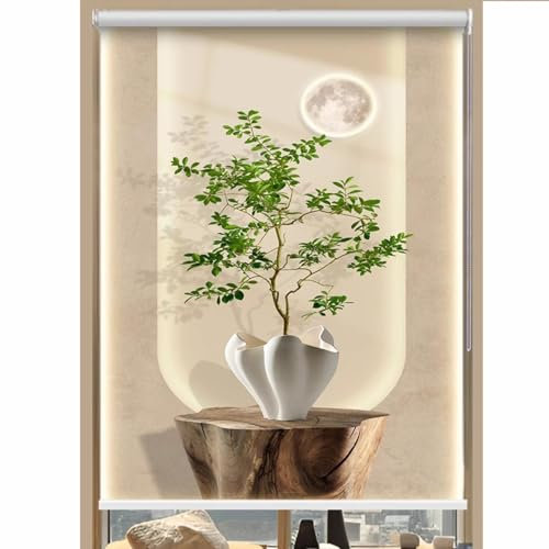Verdunkelungsrollo für Zuhause, Büro, Fenstervorhang mit exquisitem Muster, Privatsphäre, wärmeisoliert, wasserdicht, 80 x 150 cm, J