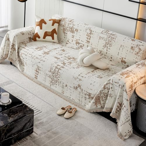Coperta reversibile in ciniglia, 180 x 130 cm, stile classico, coperta per divano, universale, colore grigio, coperta per quattro stagioni