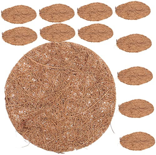 SEWOART Tappetini in Materiale Naturale di Cocco per Vasi Piante da 12 Pezzi Permeabili all'Acqua e all'Aria per Esterni e Terrazzi