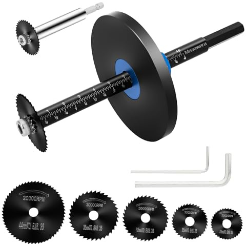 MeaoweraPVC Pipe Internal Cutter Set – 360° Rotating Pipe Cutting Tool with Adjustable Depth Gauge, 5 Blades, 2 Mandrels & 2 Hexagonal Handles, Portable Internal Cutter for PVC/ABS Pipes