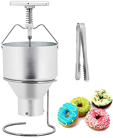 Distributeur de Beignets Manuel Professionnel 2 L avec Support, trémie à Beignets en Aluminium de qualité Alimentaire avec 6 épaisseurs réglables, Distributeur de pâte à Beignets pour Usage
