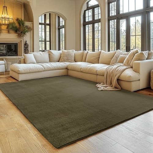 SIMPEX Teppich Grün 120x160 cm Waschbarer Kurzflor Teppich, rutschfest & weich, modernes einfarbiges Design für Wohnzimmer, Schlafzimmer, Küche & Kinderzimmer.
