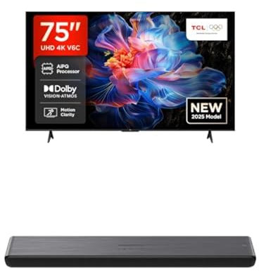 TCL 75V6C 75” Direct LED Smart TV S45HE Barra de Sonido