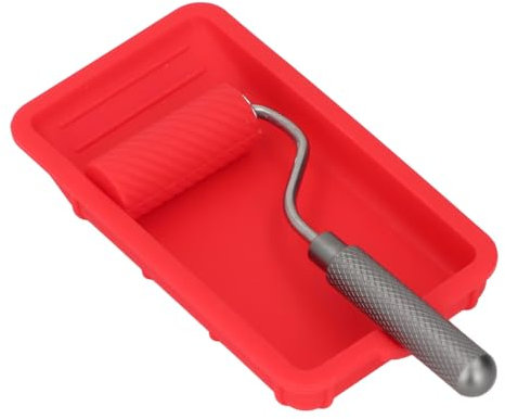 FTVOGUE Silikon Aluminiumlegierung Lackablett und Walzenpinsel, Roller -Pinsel -Pinselset mit Farbschale, Wiederverwendbares Rollen und Tablett für die Renovierung zu Hause, Lackwalzen,