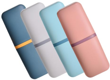 Ipetboom 4piezas Tazas Portátiles para Viaje Soporte Compacto para Cepillos De Dientes y Pasta para Camping Gimnasio y Uso Diario