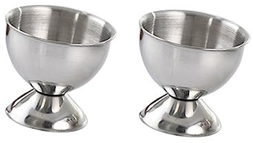 MUCKLILY Porte-œufs en Acier Inoxydable, Support pour Œufs Durs Petit Modèle, 2 Pièces, INOX Solide, Support Résistant pour Petit-déjeuner Et Brunch, Usage Domestique Et Restauration