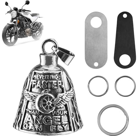 Guardian Bell Portafortuna Moto,Campanella Moto Guardian Bell Originale,Guardian Bell Moto,Campanella Moto Oleoso per Auto Elettriche Motos Biciclette Ecc (Argento)
