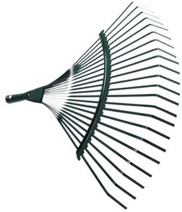 ROMISBABA 2 Pezzi Rastrello da Giardino Denti con Manico in Legno per Pulizia Foglie e Detriti in Cortile e Orto Strumento Resistente per Cura Prato e Spazi Esterni Colore