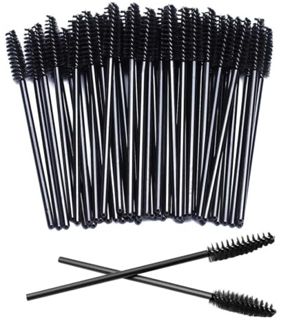 ZORVYN 50 pezzi Spazzole monouso per ciglia, pennelli speciali per trucco di ciglia e sopracciglia, scovolini mascara usa e getta per saloni di bellezza e uso domestico (nero)