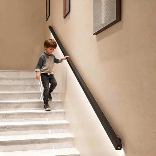 Artiz Corrimano Per Scale Interne A Parete, Corrimano Per Scale A LED, Corpo Barra Di Sostegno Per Corridoio Villa Applique In Lega Di Alluminio Con Sensore(80cm/2.62ft)