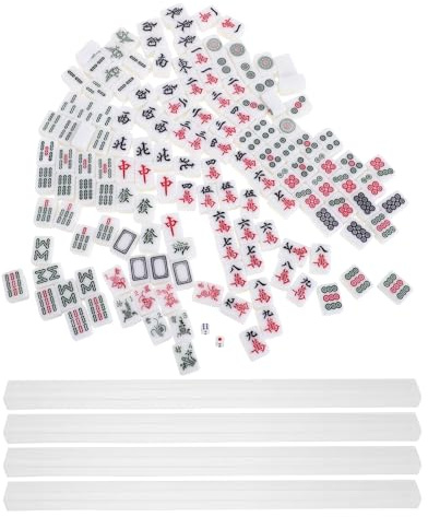 ibasenice Mini Resespel Mahjong Portabel Kinesisk Familjespel med Läsbara Plattor och Pushers för Nyårsfester Resor och Spelkvällar
