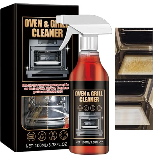 100ml Oven Grill and Fryer Cleaner Spray Heavy Duty,Oven&Grill Cleaner,Fast&Efficient Powerful Cleaning for Racks,Grills,Air Fryers,Cooktops,Stainless Steel Cleaner&Degreaser,Kitchen Spray Cleaner