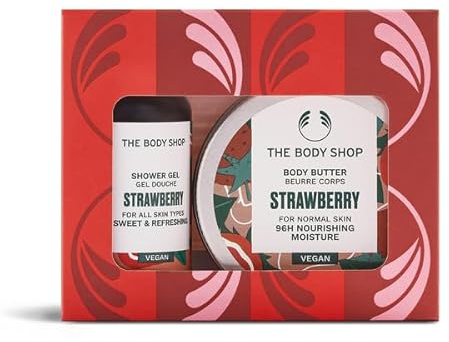 Strawberry Treats Gift Set, 2-Piece Full-Size Body Care (Worth £10.5)