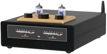 Ounfhtrttk D325J PRO HiFi Amplificatore Valvolare TPA3255 di Livello Audiofilo Bluetooth 6J1 Amplificatore di Potenza Valvolare 300W+300W con VU Meter
