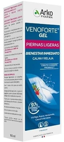 ARKOPHARMA Venoforte Gel Piernas Ligeras 150 ml Efecto Frío Calmante | Gel calmante de uso tópico con extractos vegetales. Alivia la sensación de piernas pesadas con efecto frío.